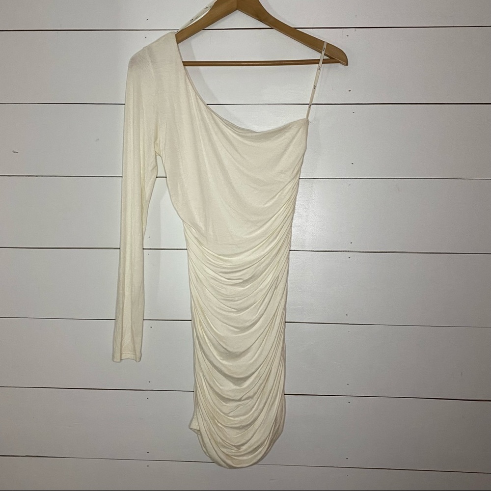 One Shoulder White Bodycon Dress Medium